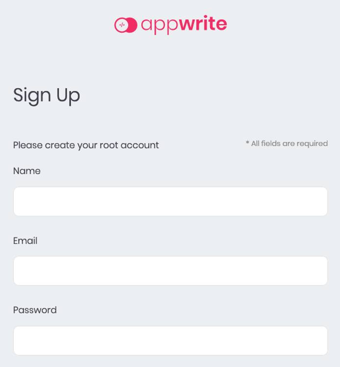 Appwrite sign-up form