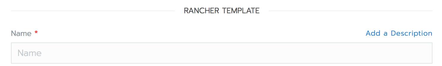 Rancher Add Node Template form - template name
