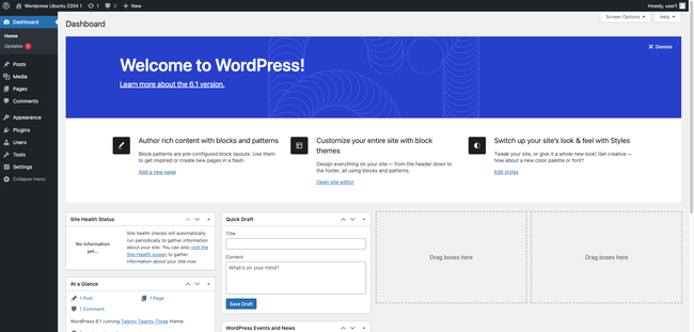 WordPress Dashboard