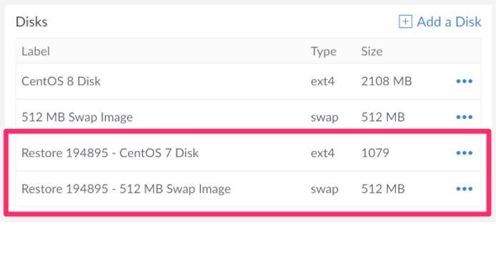 New Disks Created After Restore