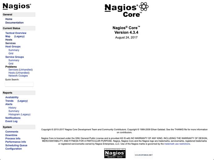 Landing page for Nagios Landing page for Nagios
