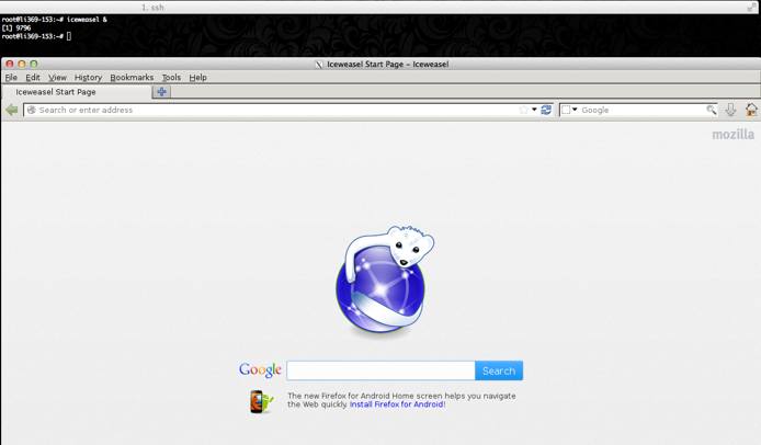 Iceweasel, running on a Linode Iceweasel, running on a Linode