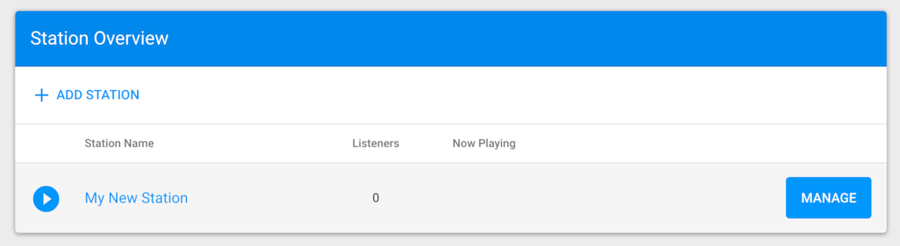 “AzuraCast Manage Station”
