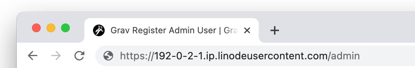 Screenshot of the URL bar with the Grav URL Screenshot of the URL bar with the Grav URL
