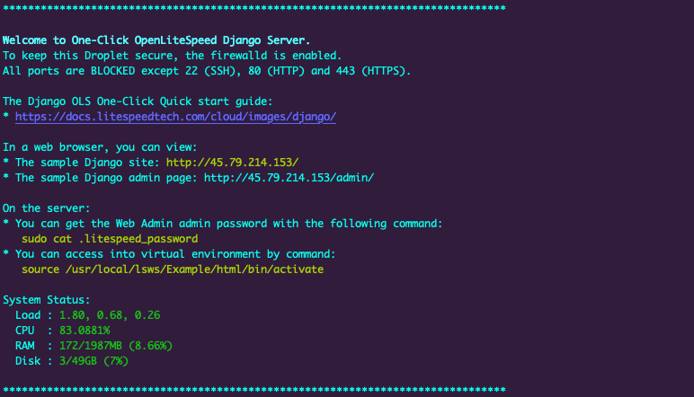 OpenLiteSpeed Django setup information OpenLiteSpeed Django setup information